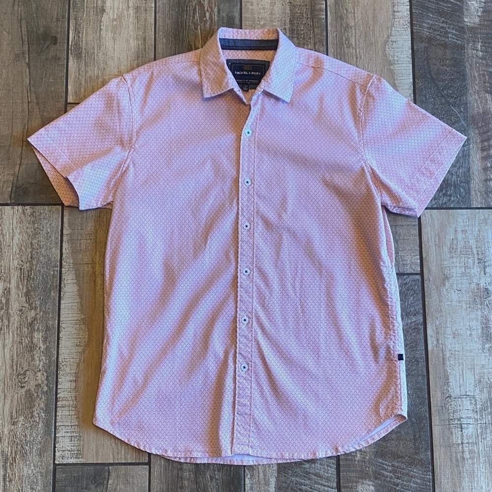 Nickel and Iron Men's martini glass Short Sleeve button down Shirt 🆕